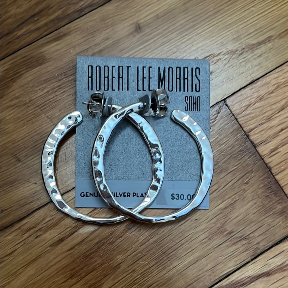 Robert Lee Morris Silver Hoop Earrings NWT